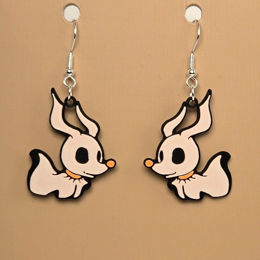 Boucle d'oreille en forme de Zero avec crochets hypoallergéniques sans nickel